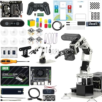 Yahboom 6-DOF AI Intelligent Recognition Robot Arm | 3D Depth Point Cloud Recognition, Measuring Object Height and Volume Standard with Orin Nano 4GB