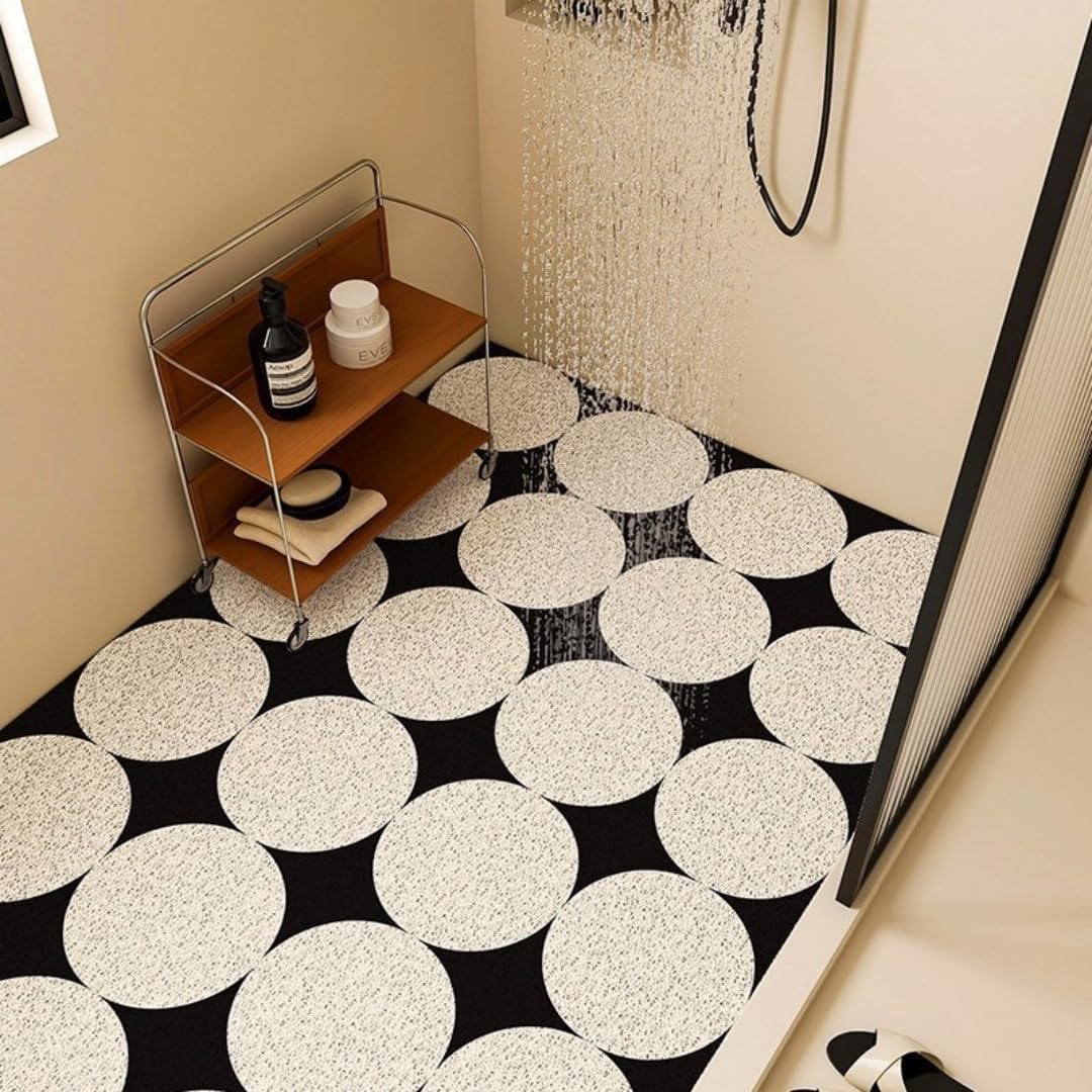 Tapis de Douche et de Salle de Bain de Style rétro en luffa en Caoutchouc Doux à séchage Rapide