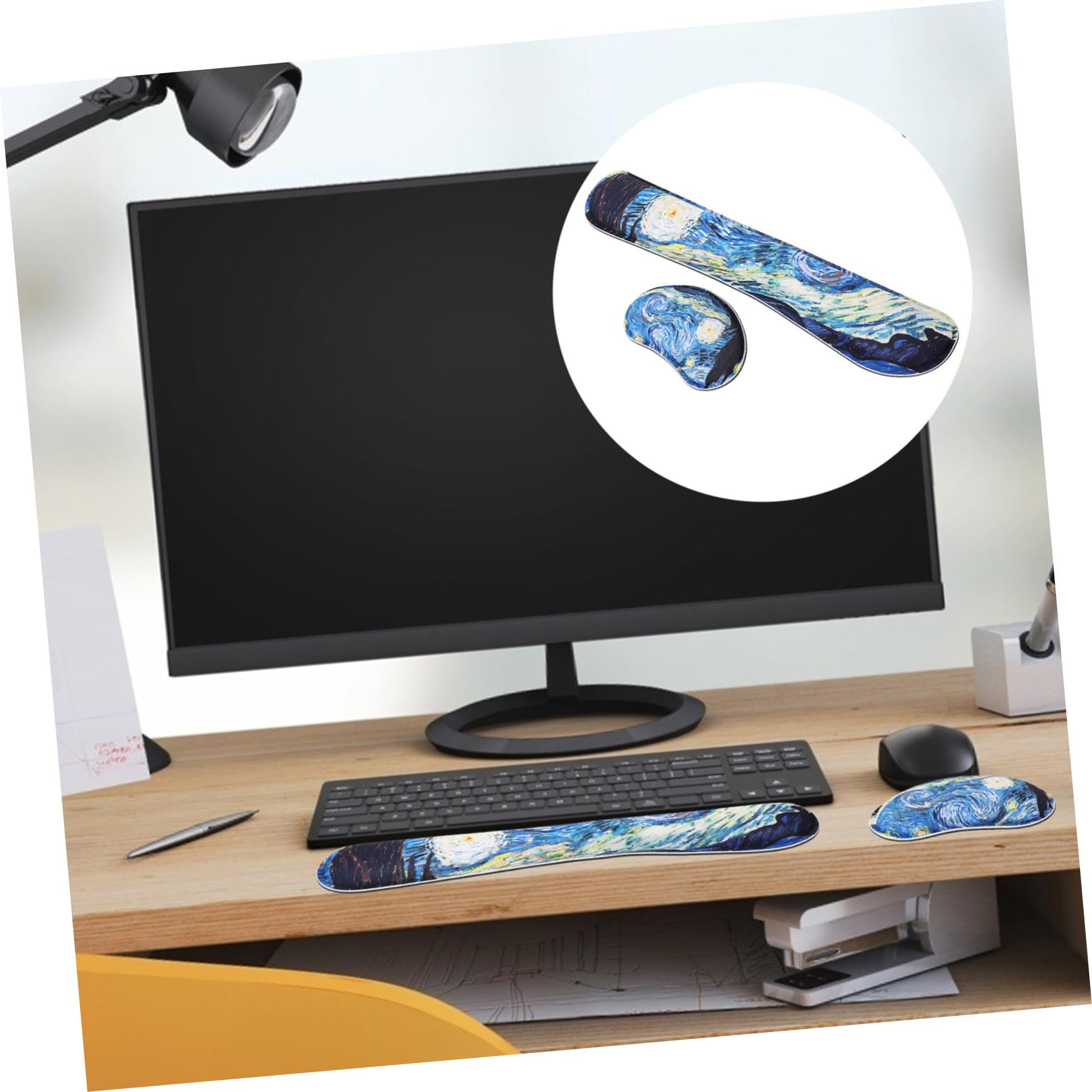Lot De 3 Repose-poignets Pour Clavier Dordinateur Tapis De Souris En Mousse À Mémoire De Forme Design Ergonomique Pour Une Utilisation Confortable 2 Pièces X 3
