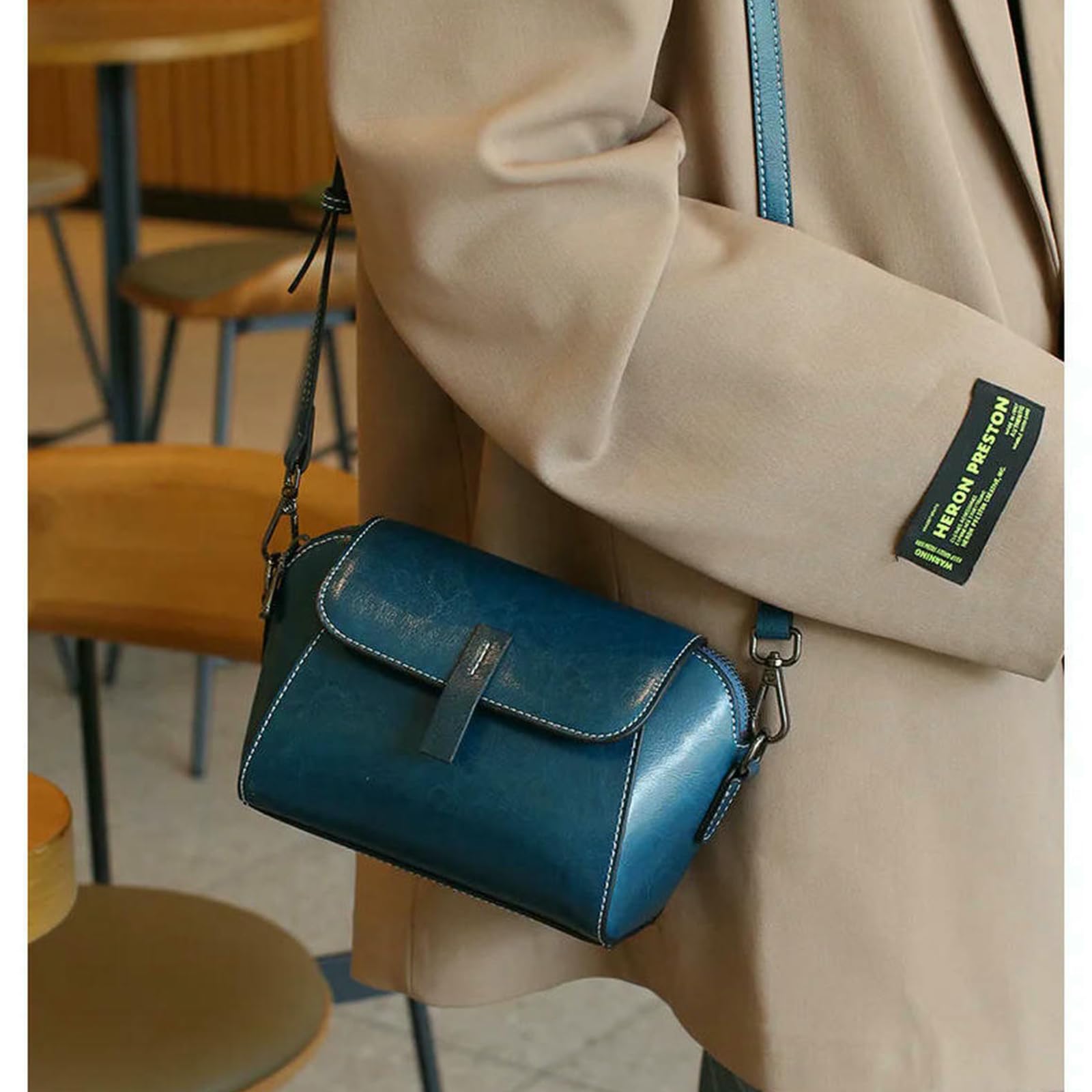 Borsa Donna Crossbody Piccola A Spalla Flap-coffee-20x10x 14 Cm