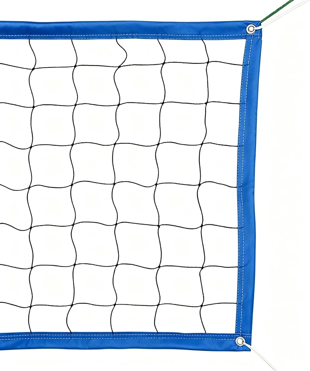 Professional Volleyball Net Outdoor Heavy Duty, All Weather Enhanced with Aircraft Steel Cable, Regulation 32x3FT Replacement Net for Backyard Beach Pool Indoor