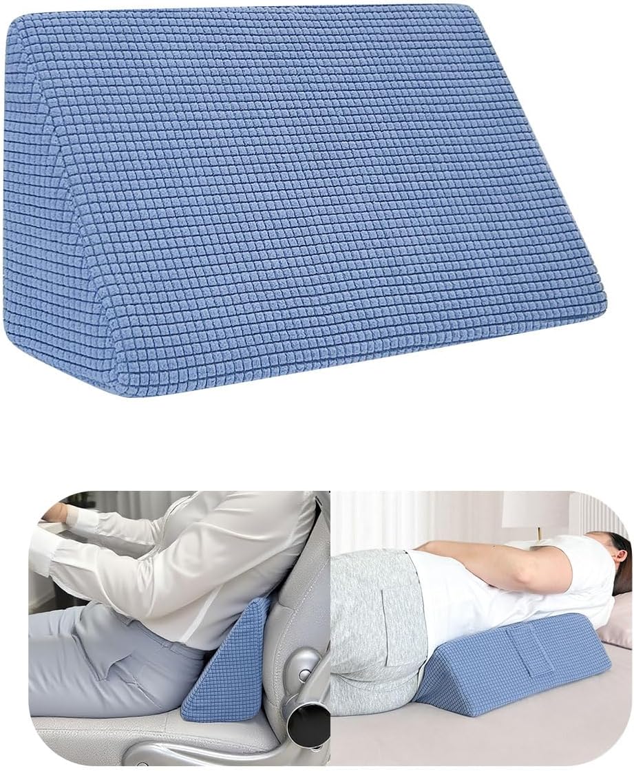 Small Bed Wedge Pillow for Sleeping, Positioning Wedge for Bed Sores, Foam Wedges Mini Pillow for Yoga, Laptop, Bed Pillows for Side Sleeping, Small Foam Wedges for Chair, Sofa (1 PCS)
