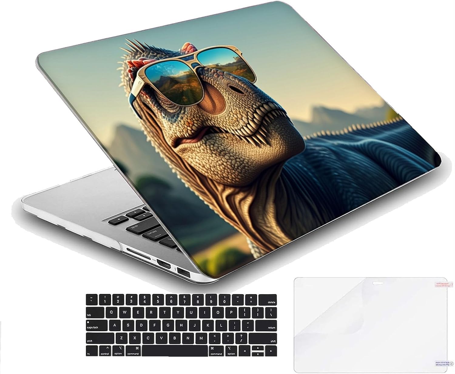 Compatible with MacBook Neo 13-inch, Hard Shell Case with Keyboard Cover and Screen Protector (A3404 A18 Pro chip, 2026 Release) - Dinosaurs MC23007
