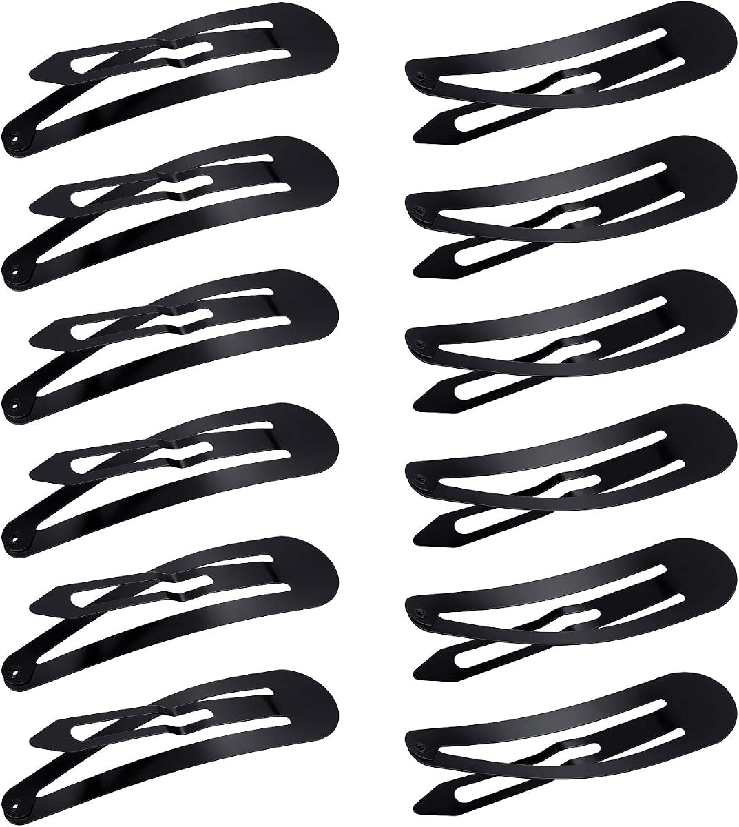 WILLBOND 50 Pcs Snap Hair Clips 3.5 Inch Black Barrettes Metal | Large Snap Hair Clips for Women Accessories, No Slip Hair Barrettes, Long Side Clips Holds Long Thick Thin Hair