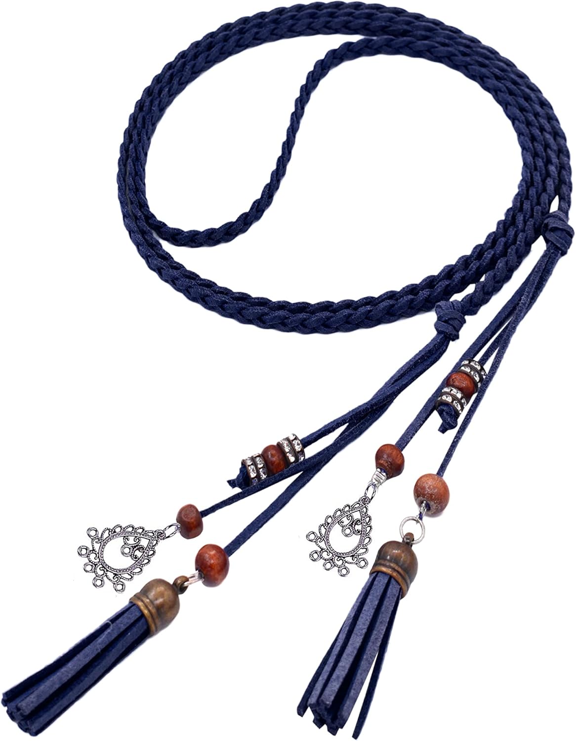 TeeYee Women PU Leather Knitted Waist String Belt/Rope/Chain Long Boho Wrap Skinny Belt - Image 2