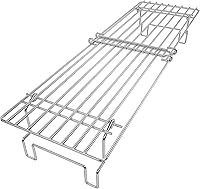 Hisencn Universal Adjustable Warming Rack for Traeger, Weber, Pit Boss Grills - Foldable Legs, Stainless Steel 15.3-22.1in