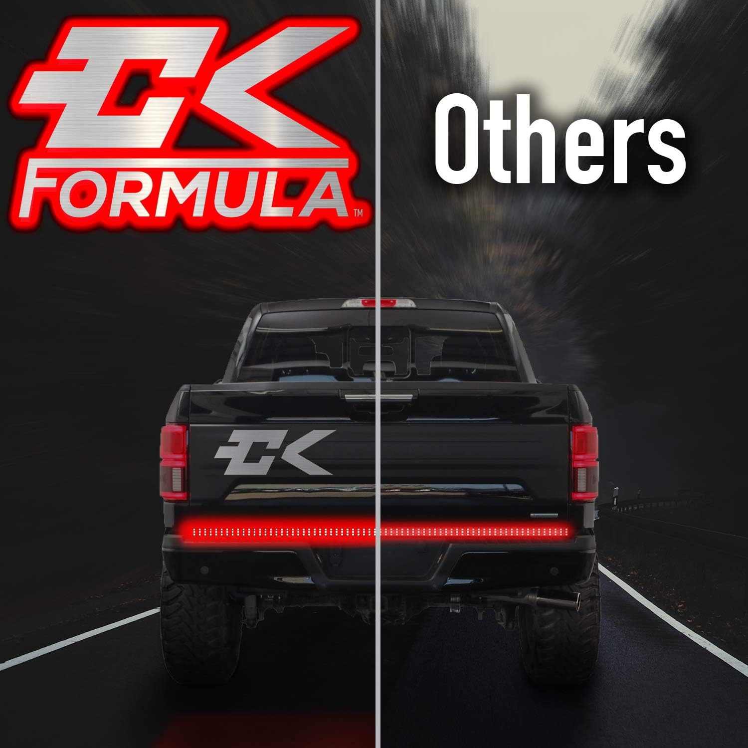 CK Formula 60” Triple Row LED Tailgate Light Bar - 5 Functions: Reverse, Brake, Running, Turn Signal, Double Flash Light Strip for Trucks, 2935 SMD LED Chips, IP67 Waterproof, 12V, 1 Piece