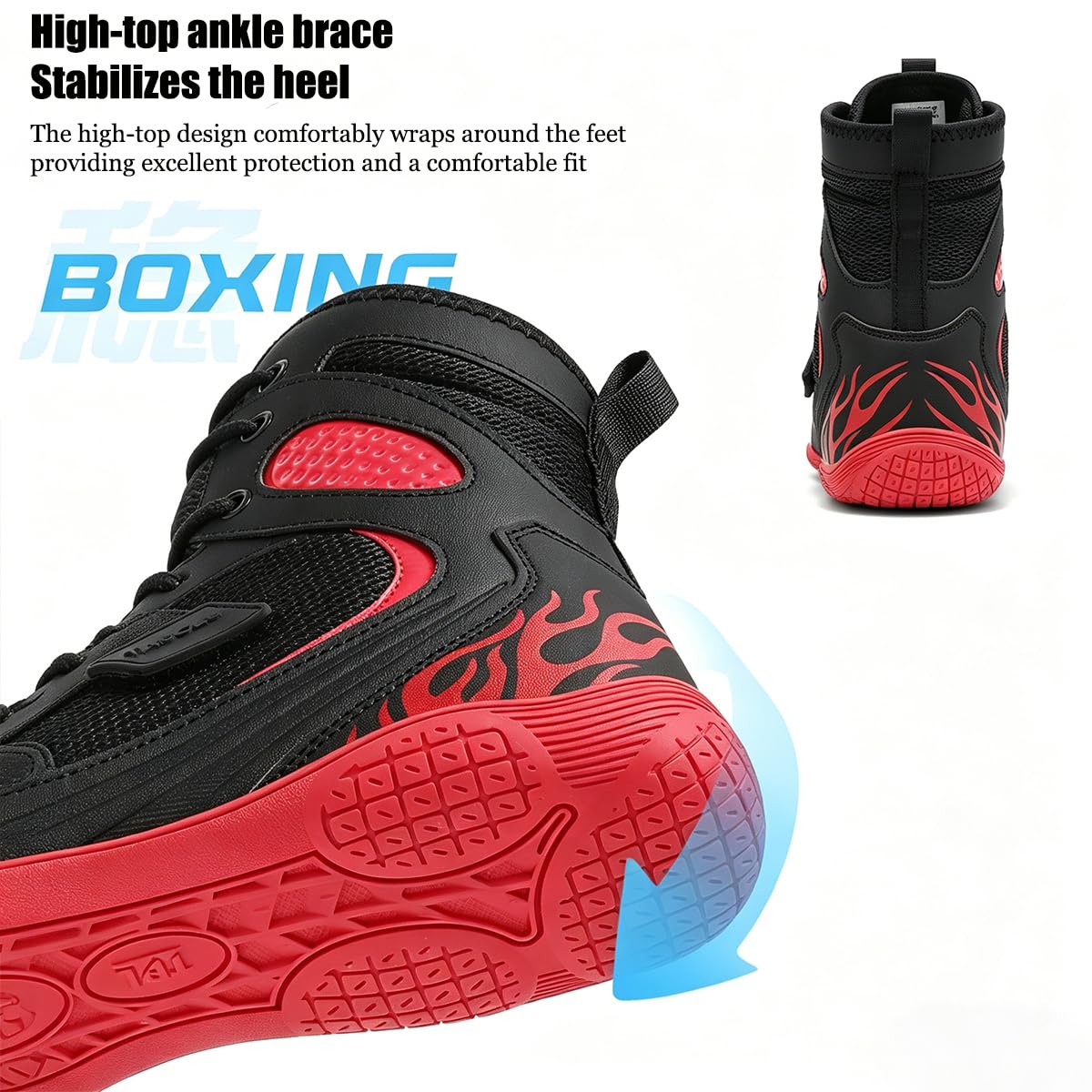Botas De Boxeo para Hombres Mujeres Zapatos De Lucha Altas Respirables, Tiene Friccion, para Deportes, Combate, Wrestling