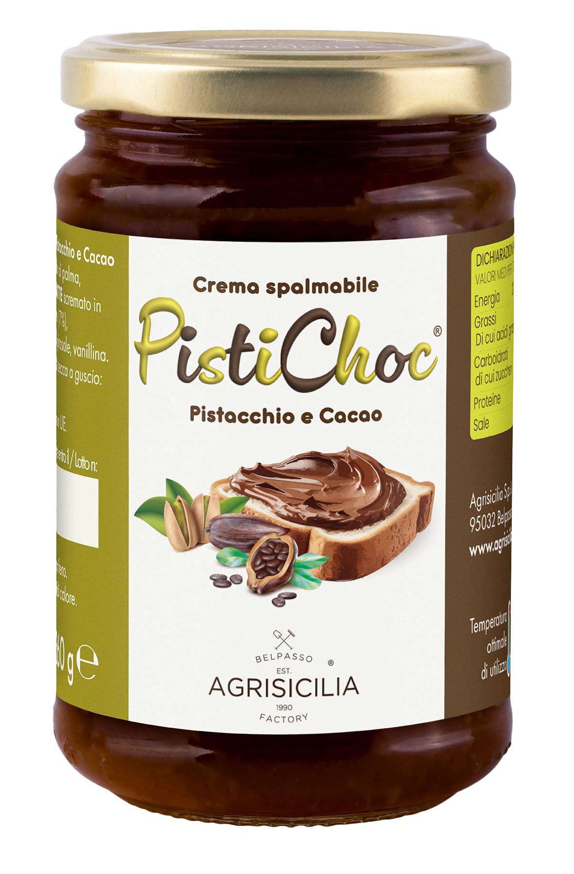 Italian Gourmet Pistichoc Crema spalmabile Pistazie Kakao 6 x 360g