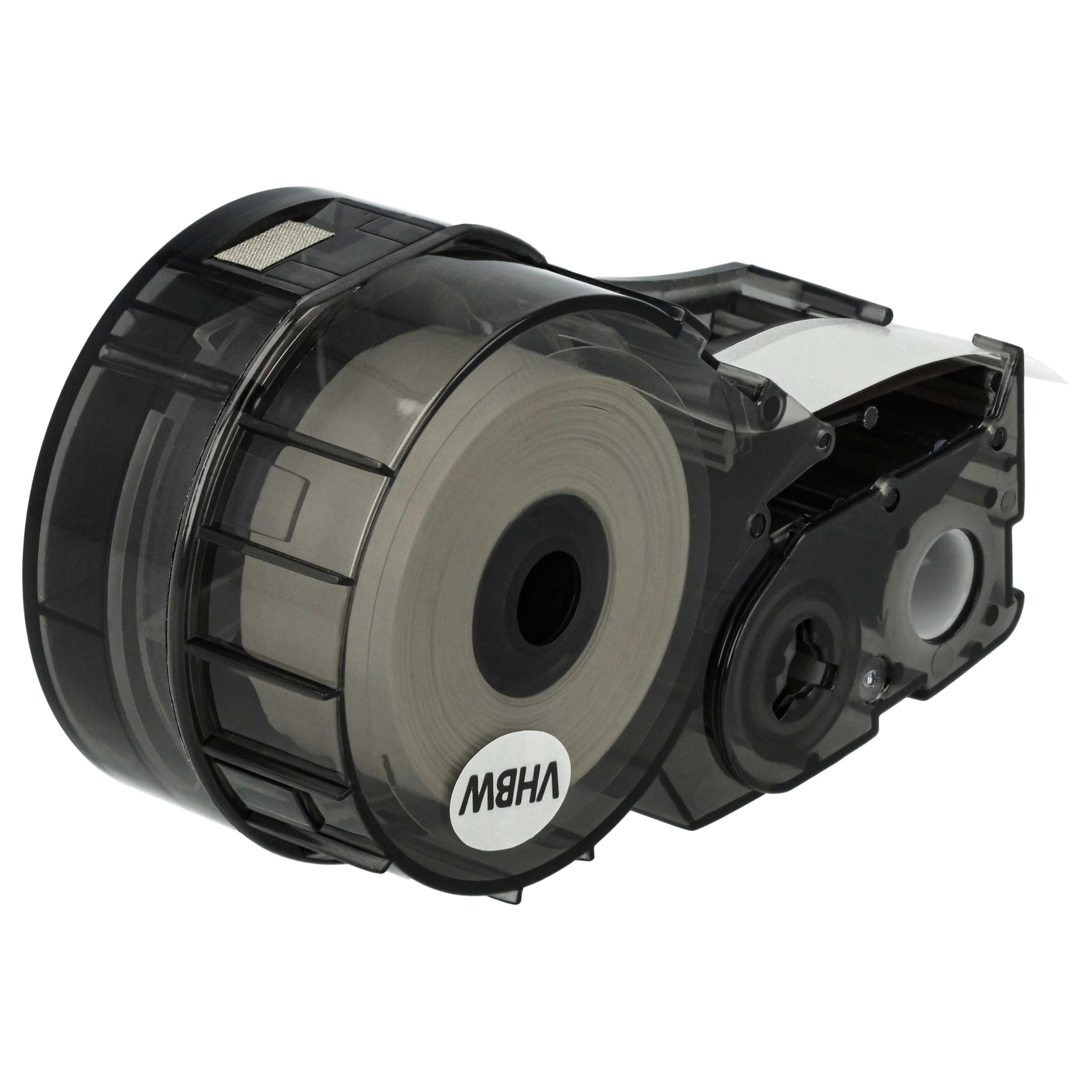 vhbw 5x Cassetta nastro compatibile con Brady M210, M210-LAB, M211, LABPAL etichettatrice 6,4m x 12,7 mm nero su bianco, poliestere