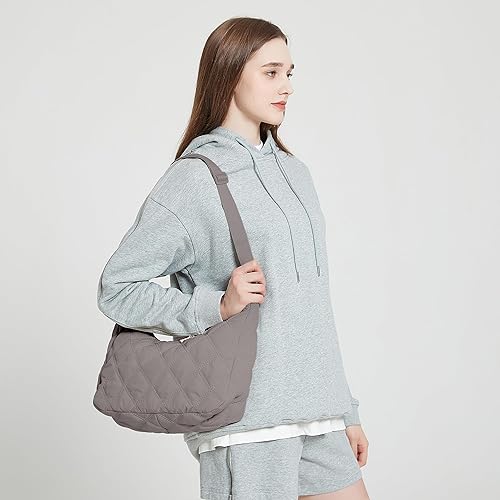 Miniatura 3 de JBB Women Hobo Shoulder Bag Puffer Small Tote Crossbody Bag Purse Cotton Handmade Bags Handbag with Zipper School Work Travel