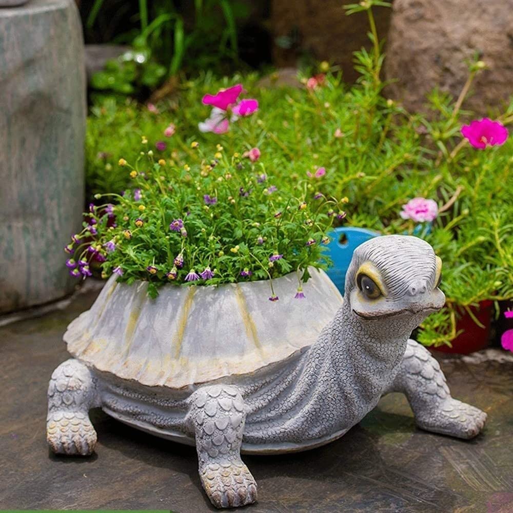 Amazon.co.jp: 植木鉢 植木鉢コンテナ カメプランター型 樹脂亀