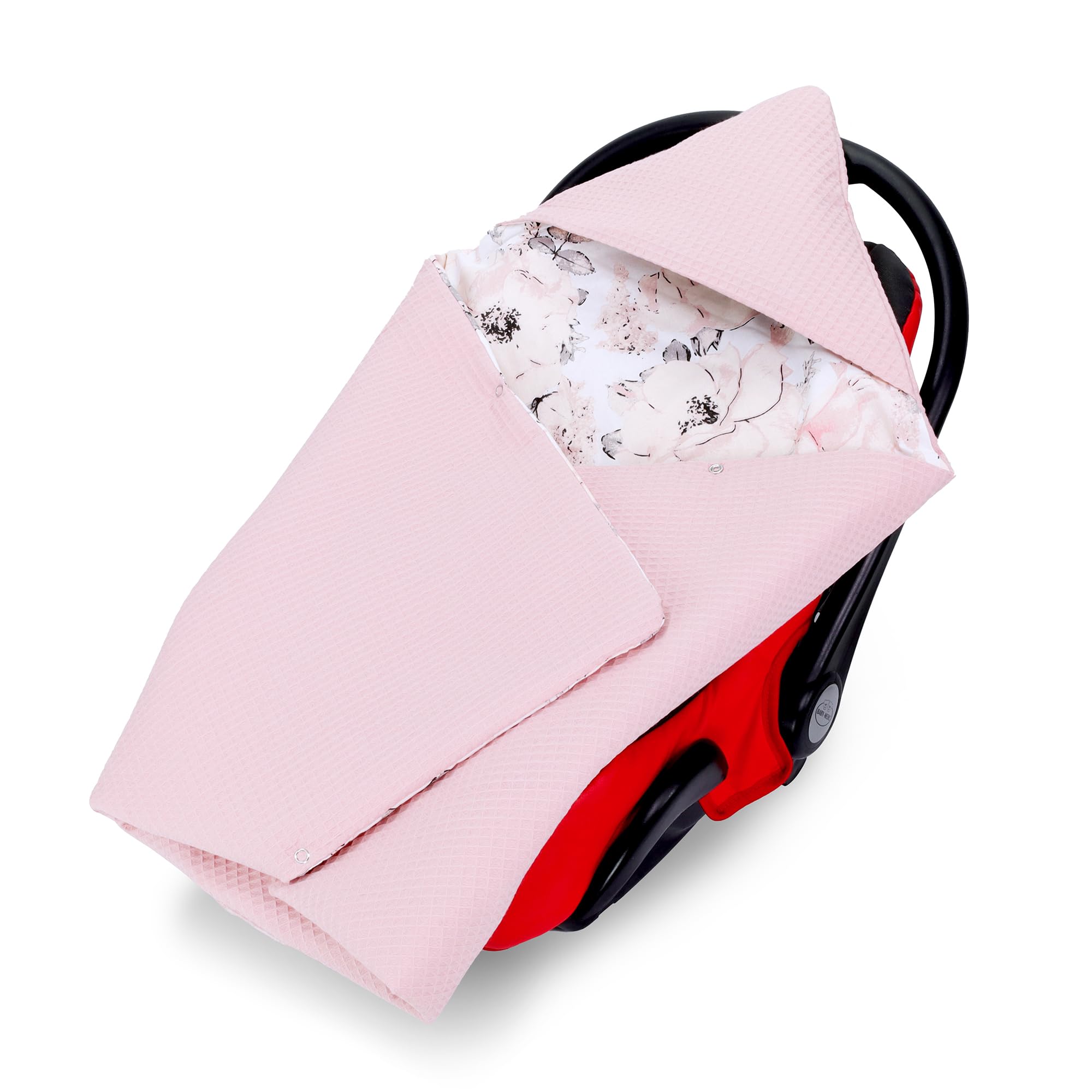 Totsy Baby Coperta per seggiolino auto universale per tutte le stagioni, in piquet di cotone, a nido d'ape, rosa selvatica, rosa sporco