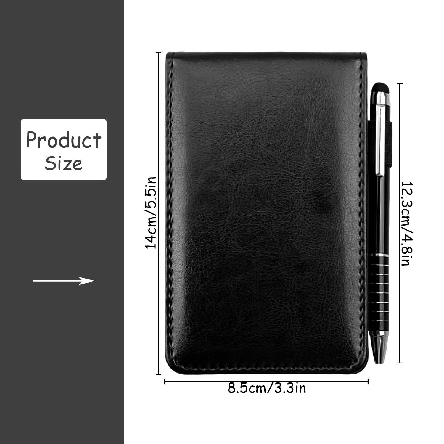 Rumyve Small Pocket Notebook,Pocket Notebook Holder with Pen,A7 Pu Leather Notebook Pen Holder with 50 Lined Sheets,for Adults Students - Image 2