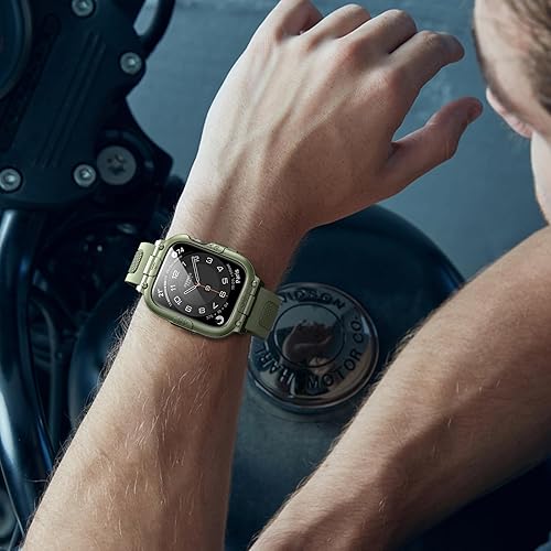 Miniatura 6 de Mosonio Caja Deportiva Resistente con Correa para Apple Watch Banda 46mm 45mm 44mm 42mm (S11S10)41mm 40mm, Correas Ligeras de TPU con Cubierta y