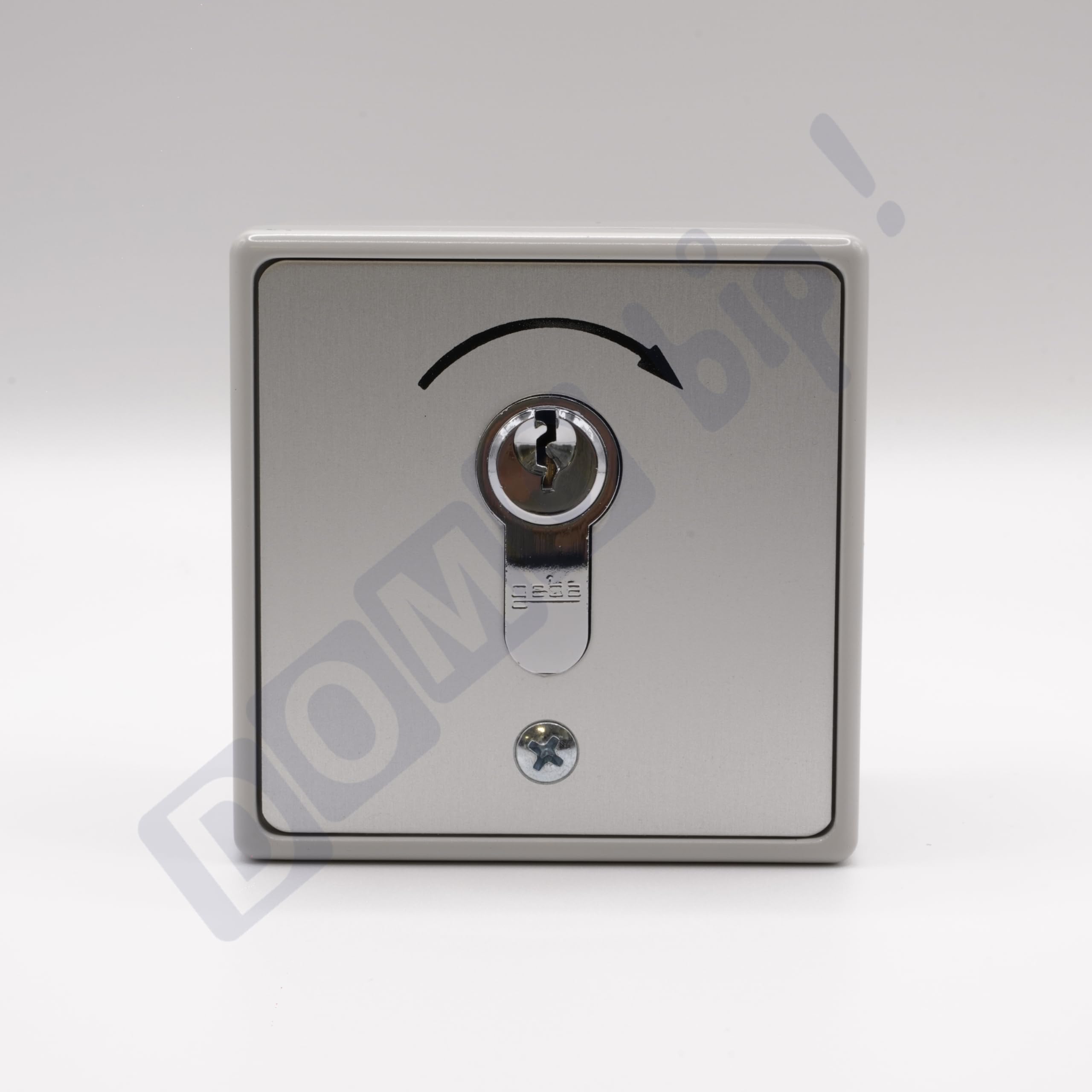 GEBA M-APZ 1-1T/1 - Contattore a chiave a 1 direzione impulso per cancello e porta del garage - Barilotto europeo + 3 chiavi - Rif. 007.1101.10 + 1 Goodies DOMOBIP