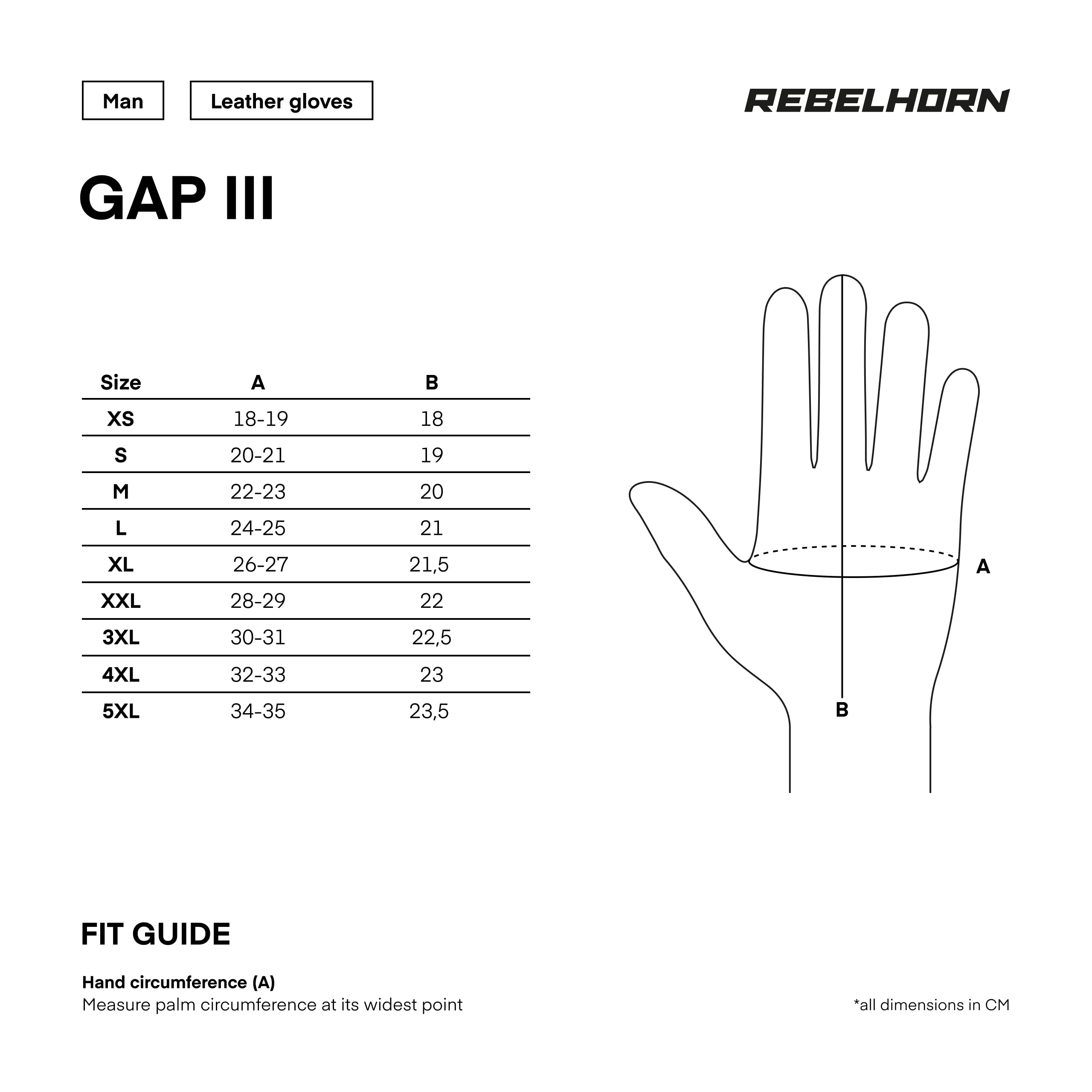 REBELHORN Gap III Motorradhandschuhe Herren | Ziegenleder | Knöchel Protektoren | Belüftung mit 3D-Polyester-Mesh-Einsätzen | Größe bis 5XL