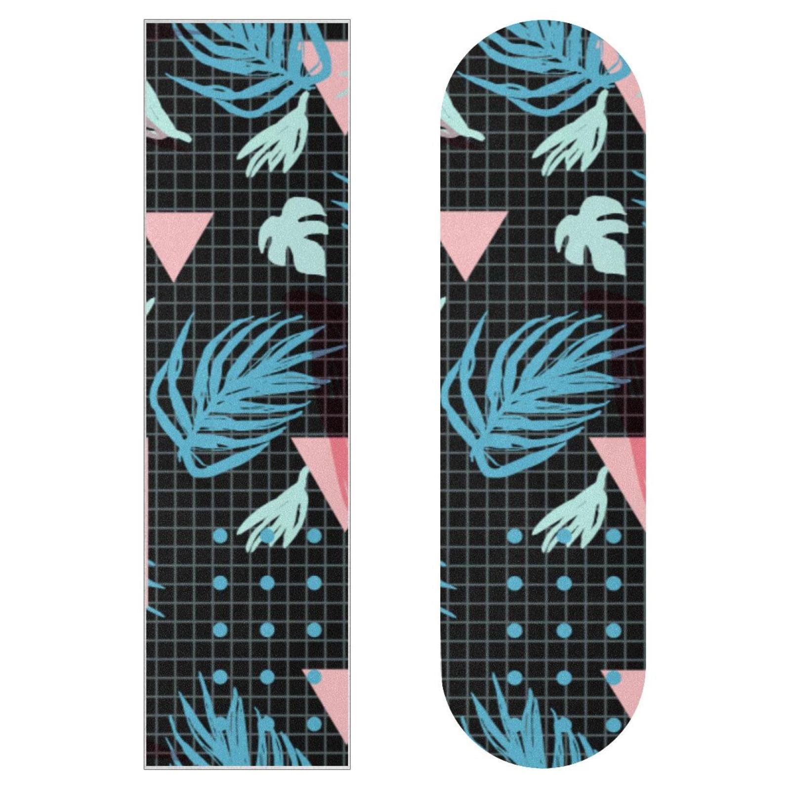Graphics and Leaves Lot de 2 feuilles de papier abrasif pour planche de skateboard et longboard