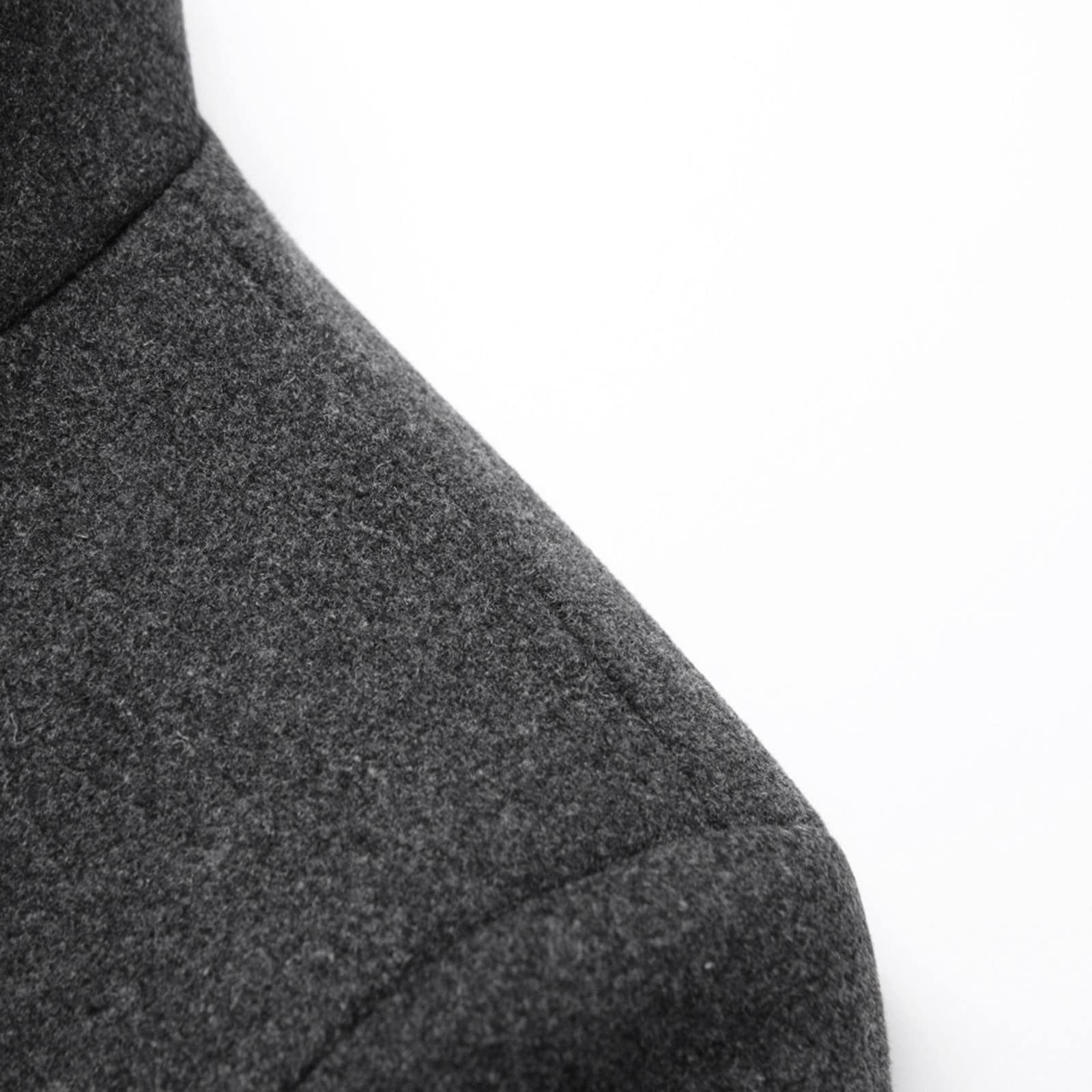 Gabardina para hombre, color liso, cuello con muescas, abotonado, abrigo de lana, ajuste delgado, casual, resistente al viento, botonadura, cómodo, rompevientos clásico para invierno, gris, M