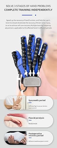 Miniatura 2 de Guantes de robot de rehabilitación de manos, equipo de entrenamiento de dedos de movilidad, ejercitador de dedos, para pacientes con parálisis