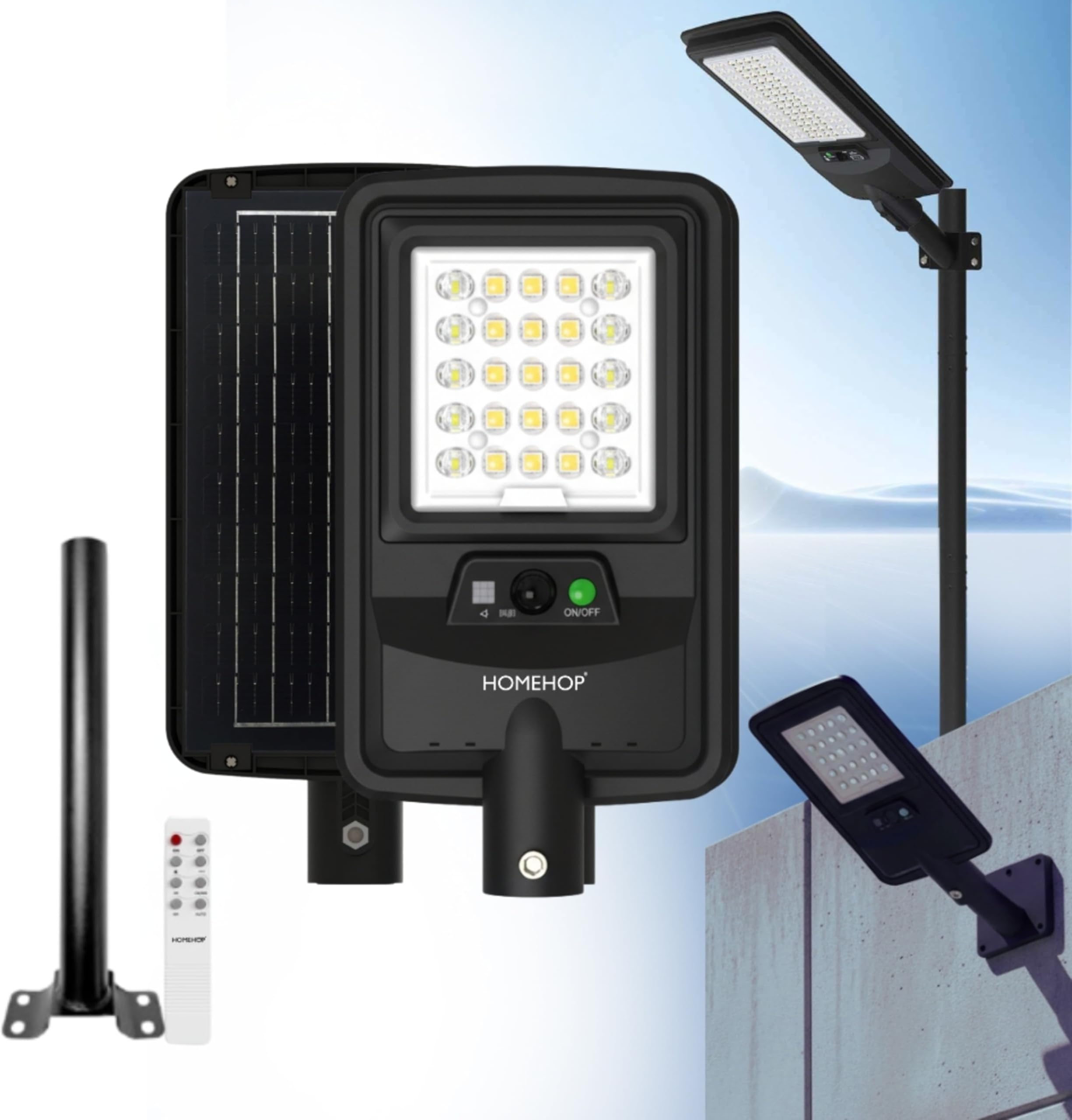 - Solar Street Light Outdoor LED Waterproof 50 Watt Wireless Motion Sensor high Power Lamp for Home, Garden, Wall, Pathway, Dusk to Dawn (4000mAh/3.2V/Warm-ABS)