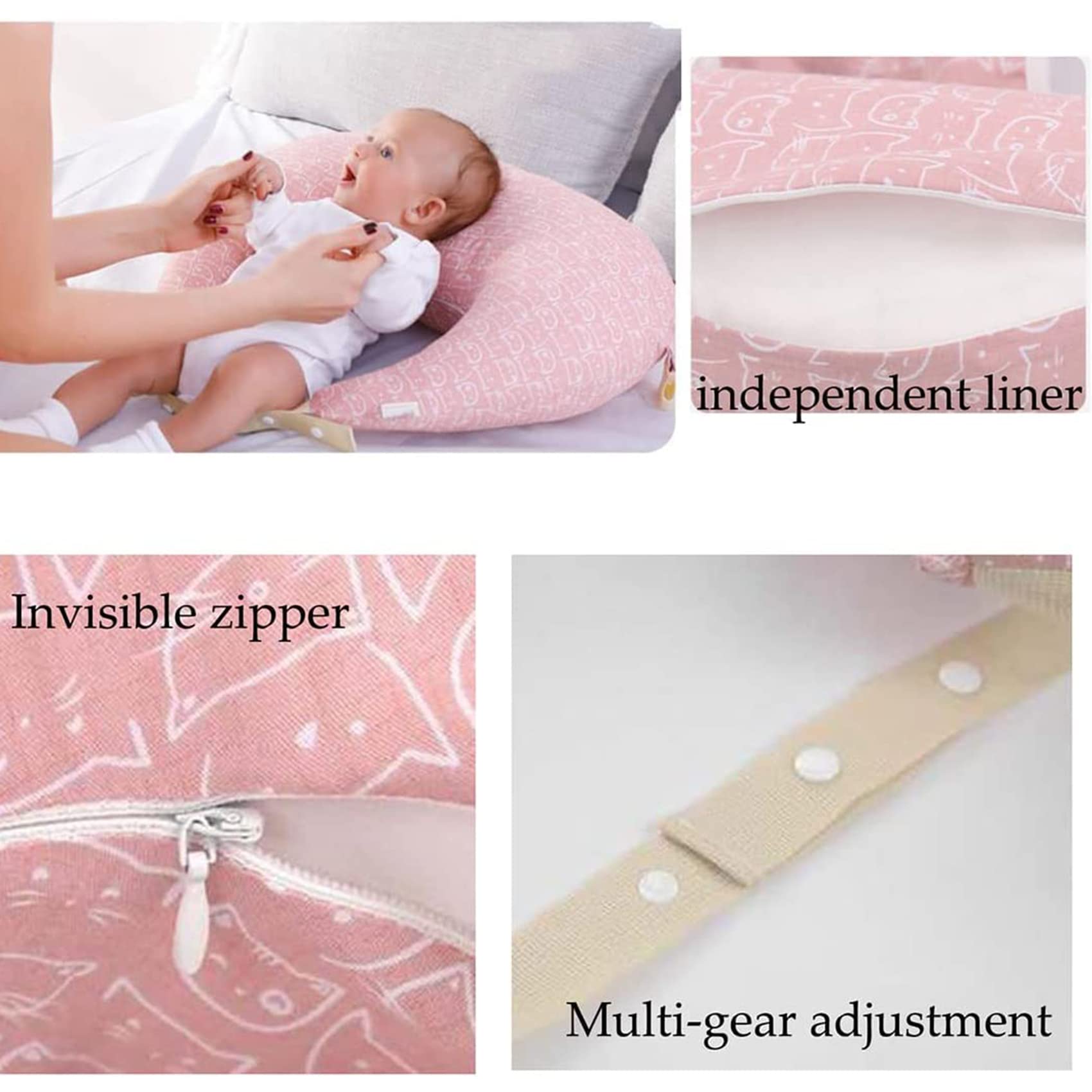 NLAVW Almohada de Lactancia para Lactancia, posicionador de bebé Premium Almohada Multifuncional Almohada de Soporte Infantil