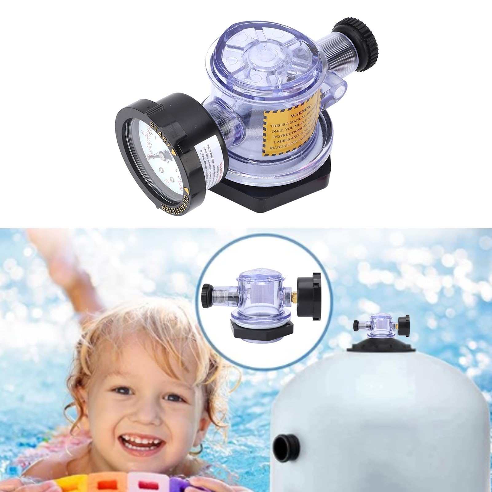 Denash Soupape de Surpression d'air Manuelle à Haut Débit pour Remplacement 273564, Utilisation Polyvalente pour Piscines et Spas, Fabriquée en Matériaux Plastiques de Filetage Mâle