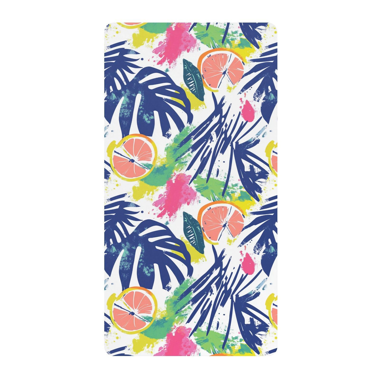 Drap de berceau coton doux motif fruits tropicaux pour une chambre de bébé raffinée