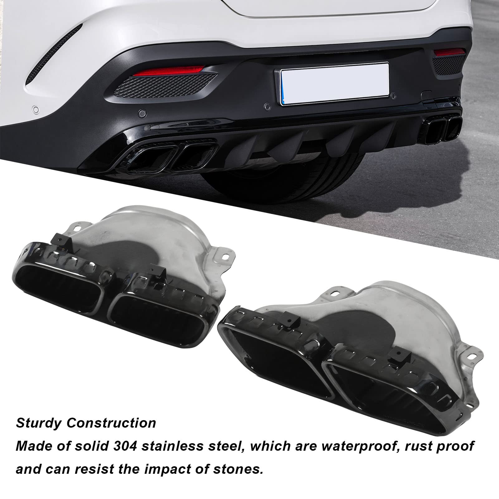 Queue De Gorge Mercedes GLC 2 Embouts Échappement Acier Inoxydable Noir - Pour Mercedes GLC GLE GLS W167 X253 X167 2020 - 4 Sorties Embellisseur échappement Acier Inoxydable Queue De Gorge Mercedes GLC 2 Embouts Échappement Acier Inoxydable Noir - Pour Mercedes GLC GLE GLS W167 X253 X167 2020 - 4 Sorties Embellisseur échappement Acier Inoxydable