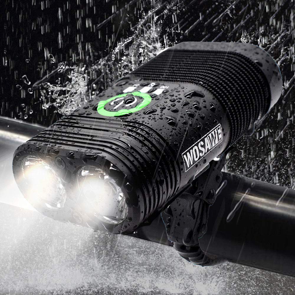 Luz de Bicicleta, luz de Bicicleta Impermeable incorporada de Carga incorporada USB con Doble Cabezal IP67 - Adecuada para Ciclismo y Acampada