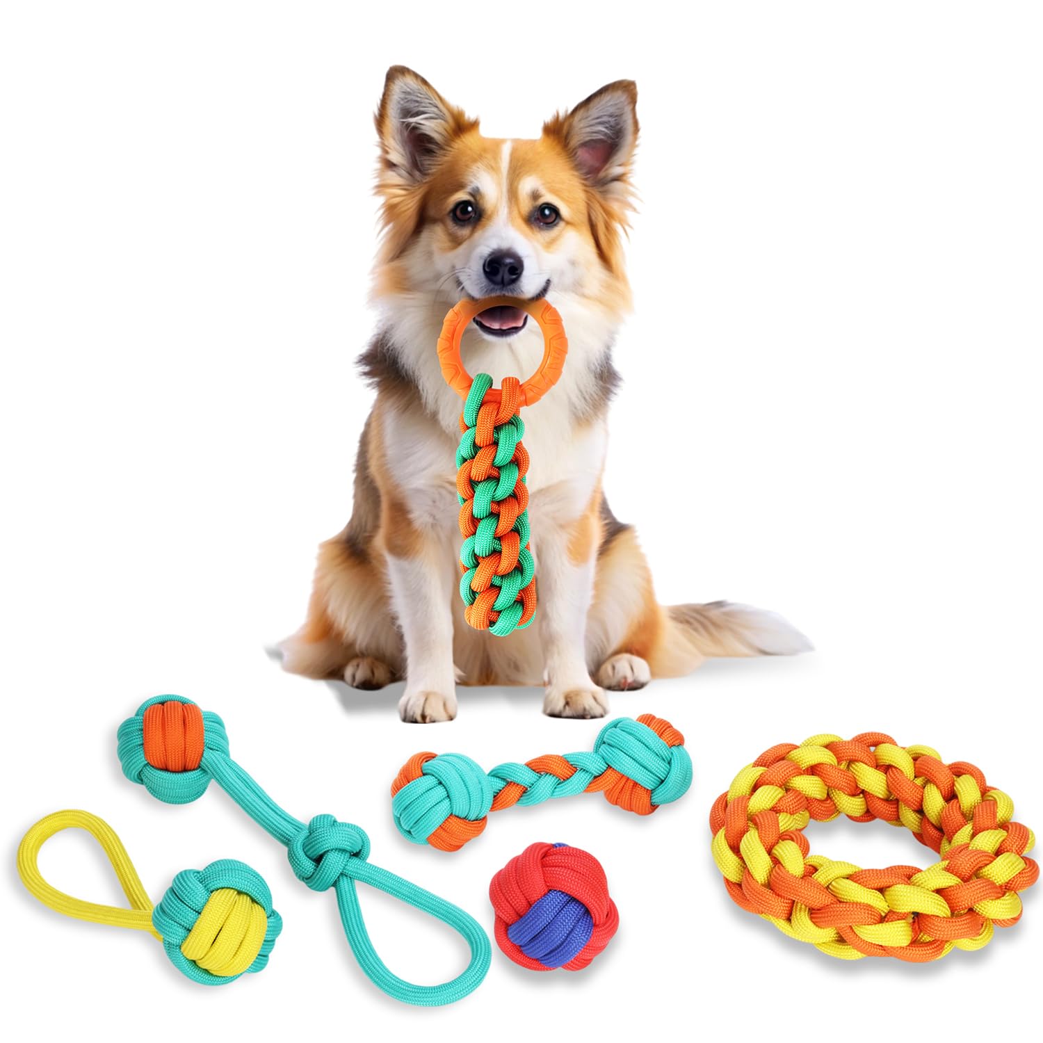 Aitmexcn Dog Rope Toys for Medium and Small Aggressive Chewers 6 Pack Heavy Duty Puppy Toys for Large