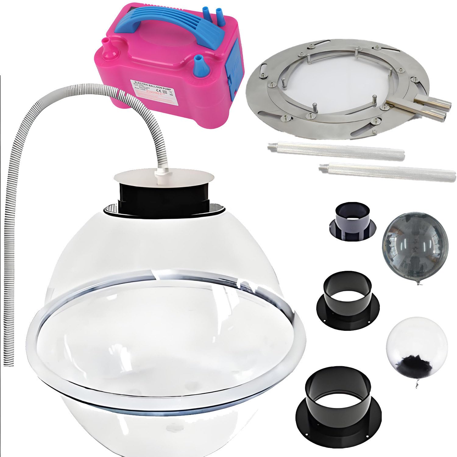 CelyToe Professional Balloon Filling Machine - Electric Pump & Expander Tool, Non-Toxic Acrylic, 4 Non-Slip Pads (5 Bobo Balloons for Wedding Birthday) W/flaringtool