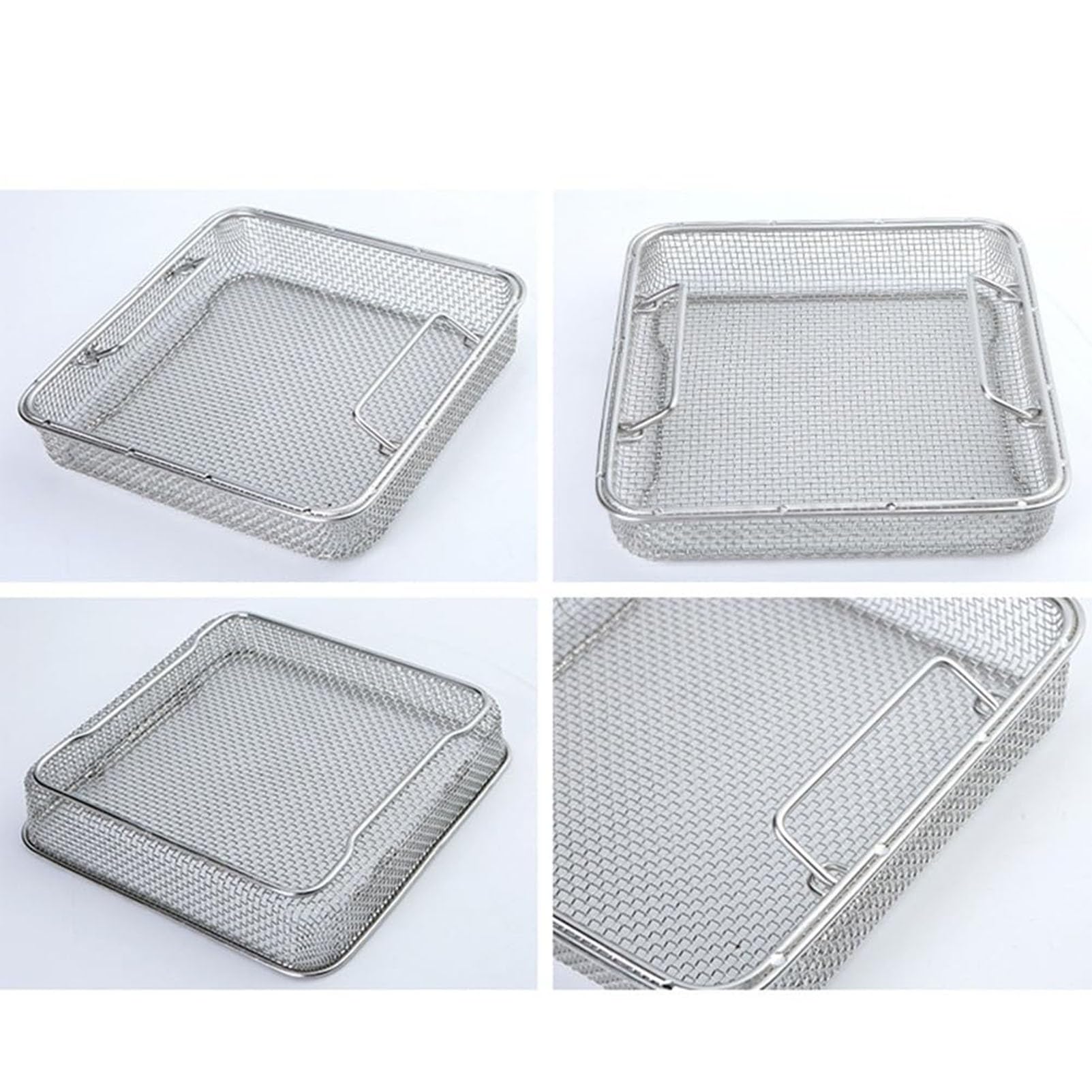 Cestas de esterilización de instrumentos, malla de acero inoxidable para instrumentos médicos y dentales, malla de 0.12 pulgadas para una desinfección eficaz
