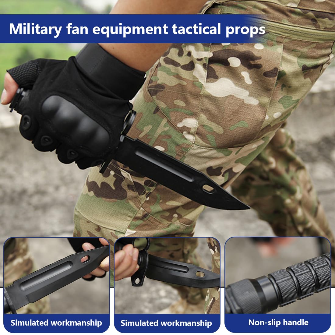 Cuchillo de goma sintética para entrenamiento - Silicona suave seguro para artes marciales defensa personal cosplay