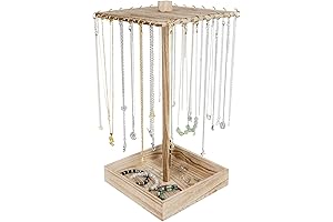 UCUDI Wooden Necklace Holder Jewelry Organizer