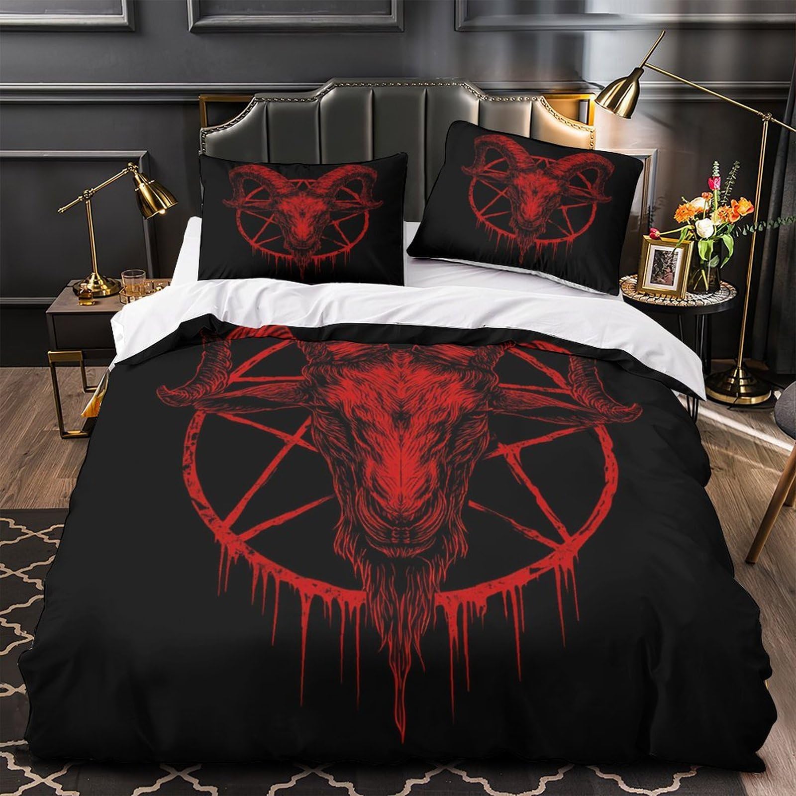 Housse de couette tête de chèvre 3D pour transformer votre chambre en cocon de nuit