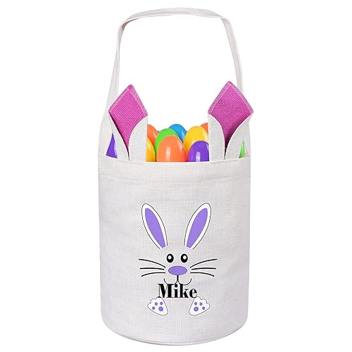 Miniatura 1 de Cesta de Pascua personalizada, Jocidea cestas de Pascua personalizadas para niñas y niños, cesta de Pascua personalizada para regalos de Pascua para