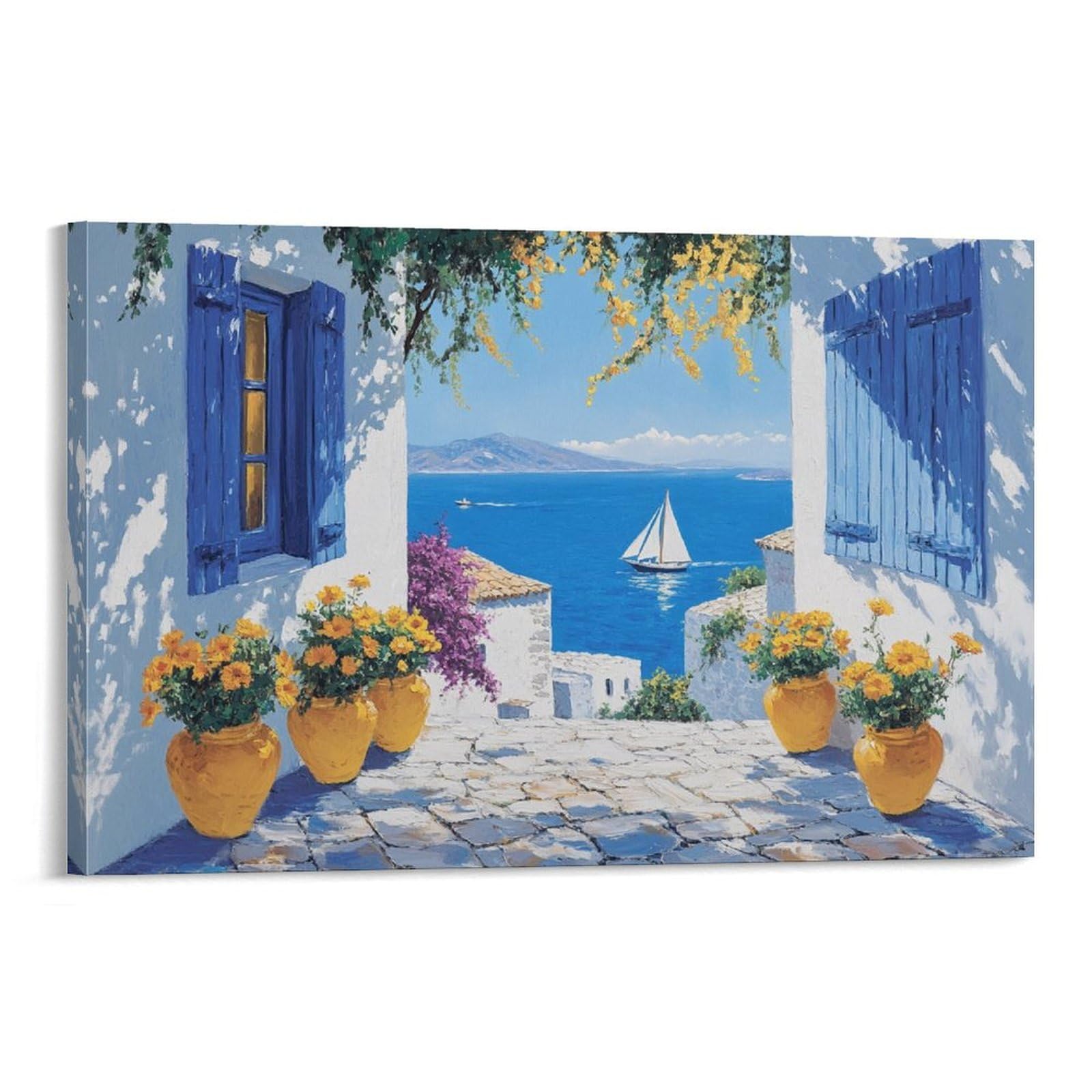 NQHXLRUDC Seaside Oil Painting Canvas Wall Art Canvas Wall Art Cultural Landscape High Definition Printing Cultural Landscape Artwork Natural for Bedroom Home Office Decorations 20x30inch(50x75cm)