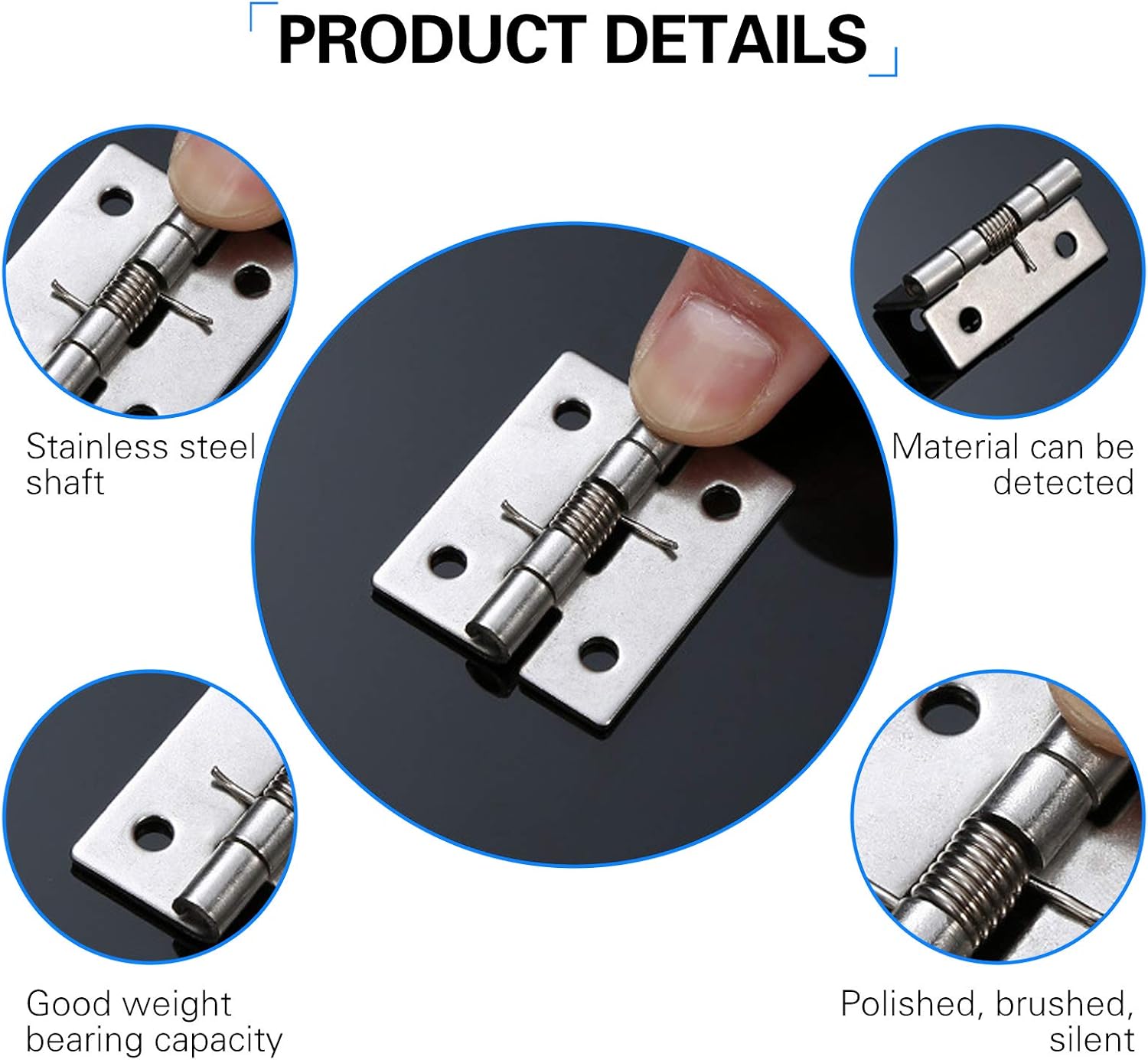 DMGARDEN 4 pcs Thickened Stainless Steel Lifting Hinge,4 x3.3cm Rising Handed Lift Off Door Hinge, Sliver - Image 4
