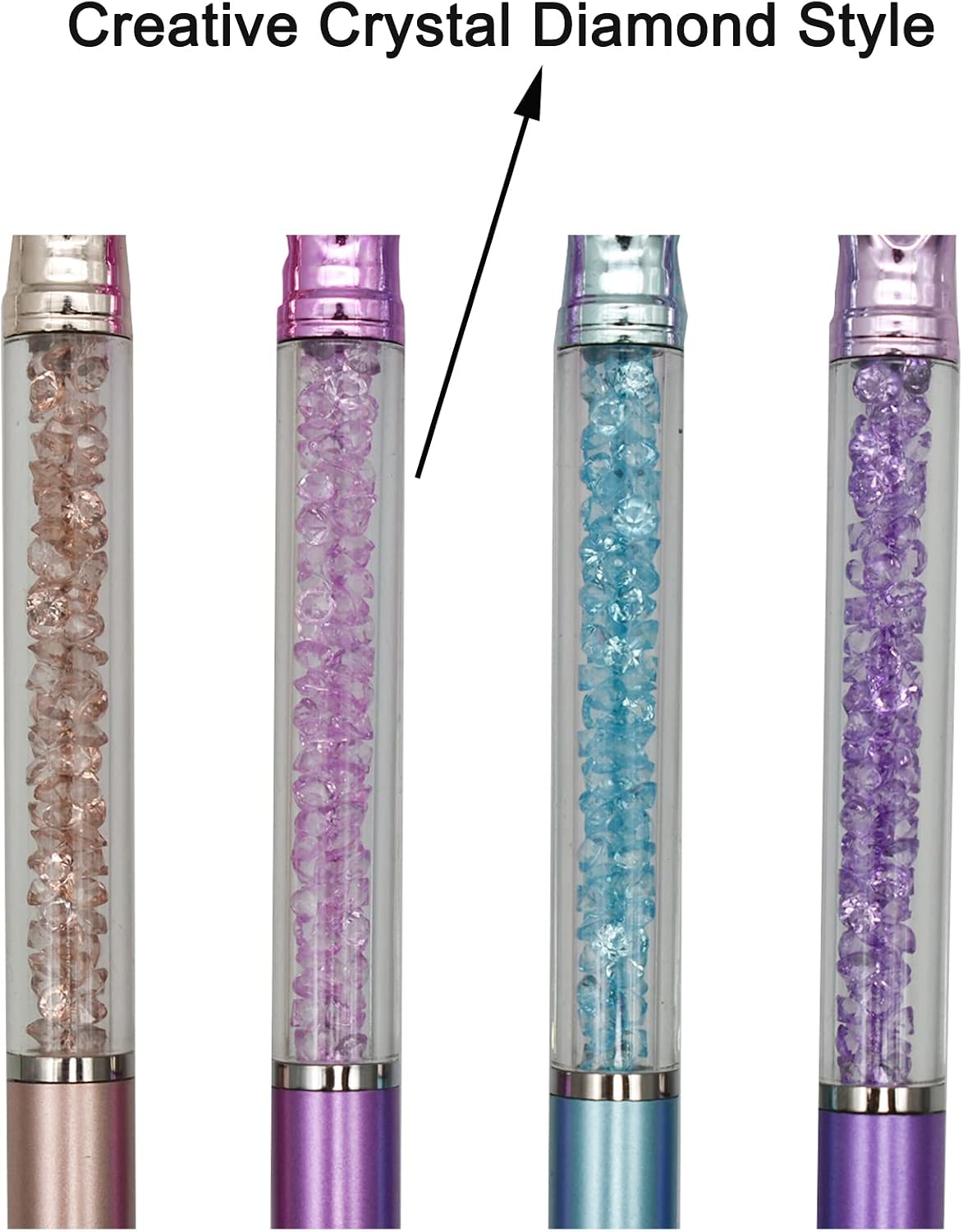 Maydahui 24 PCS Big Diamond Ballpoint Pens Colorful Crystal Quicksand Pen image 3
