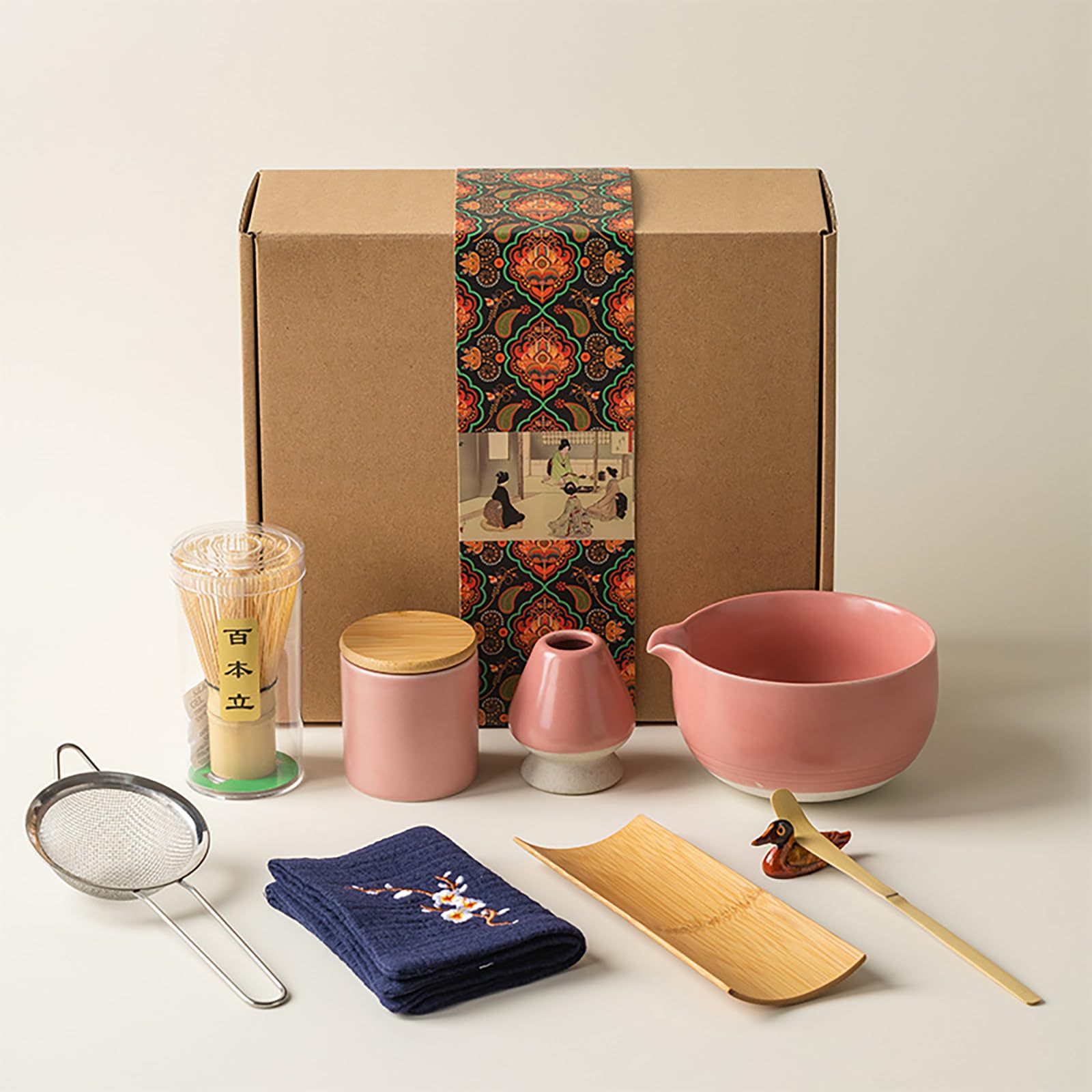 Matcha-Set, Keramik, Zeremonie mit Schüssel, Teller, Löffel, Küchenutensilien, Servieren für Ausrüstung, 9 Stück