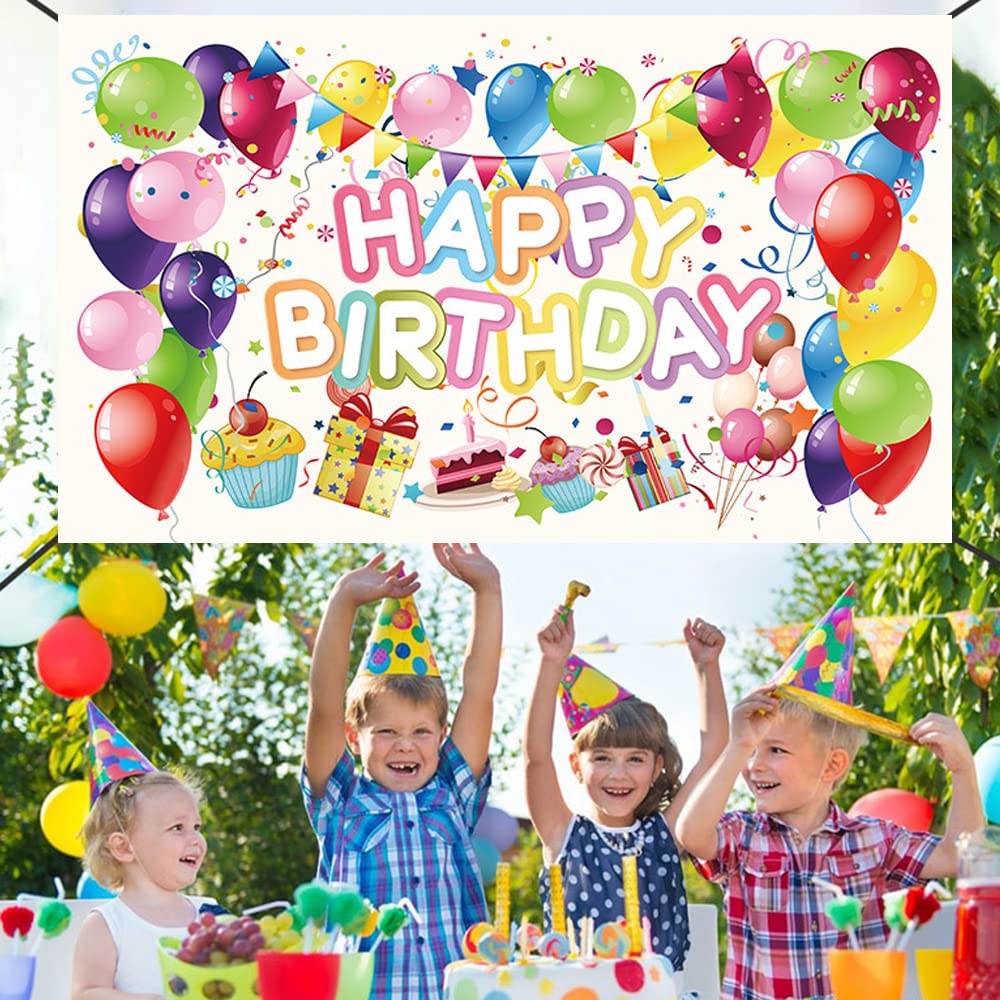 Innoru Happy Birthday Fotobanner – Mit Bildrahmen, Seilen & Nadeln, Für Geburtstagsfotos (10,2x15,2 Cm Rahmen)