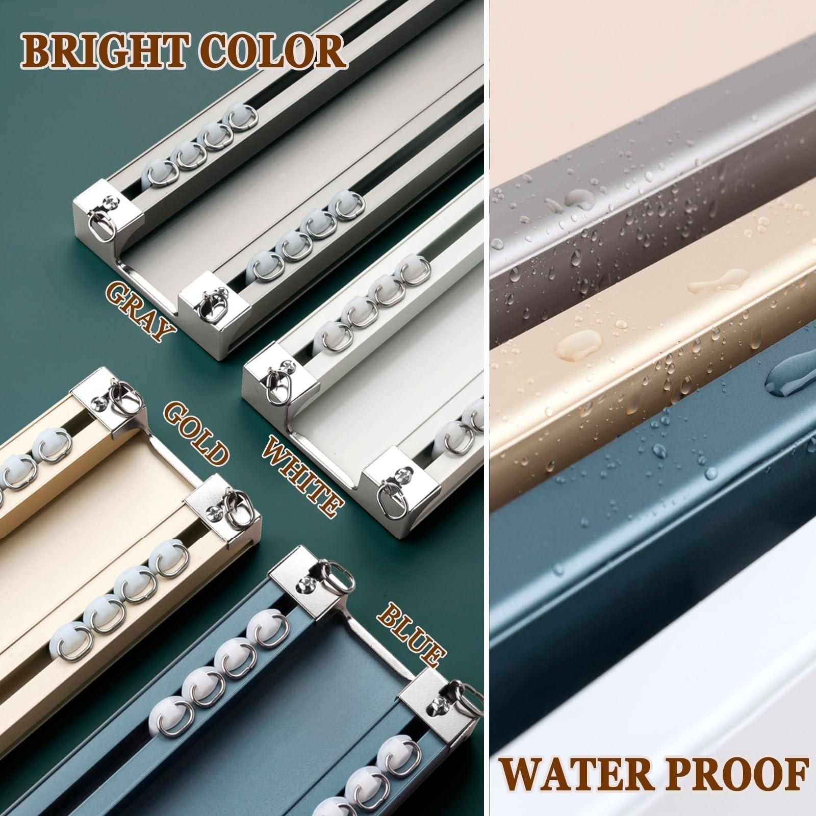 Tringle à rideaux double robuste de luxe idéale pour les cloisons de séparation de pièce – Double rail de haute qualité
