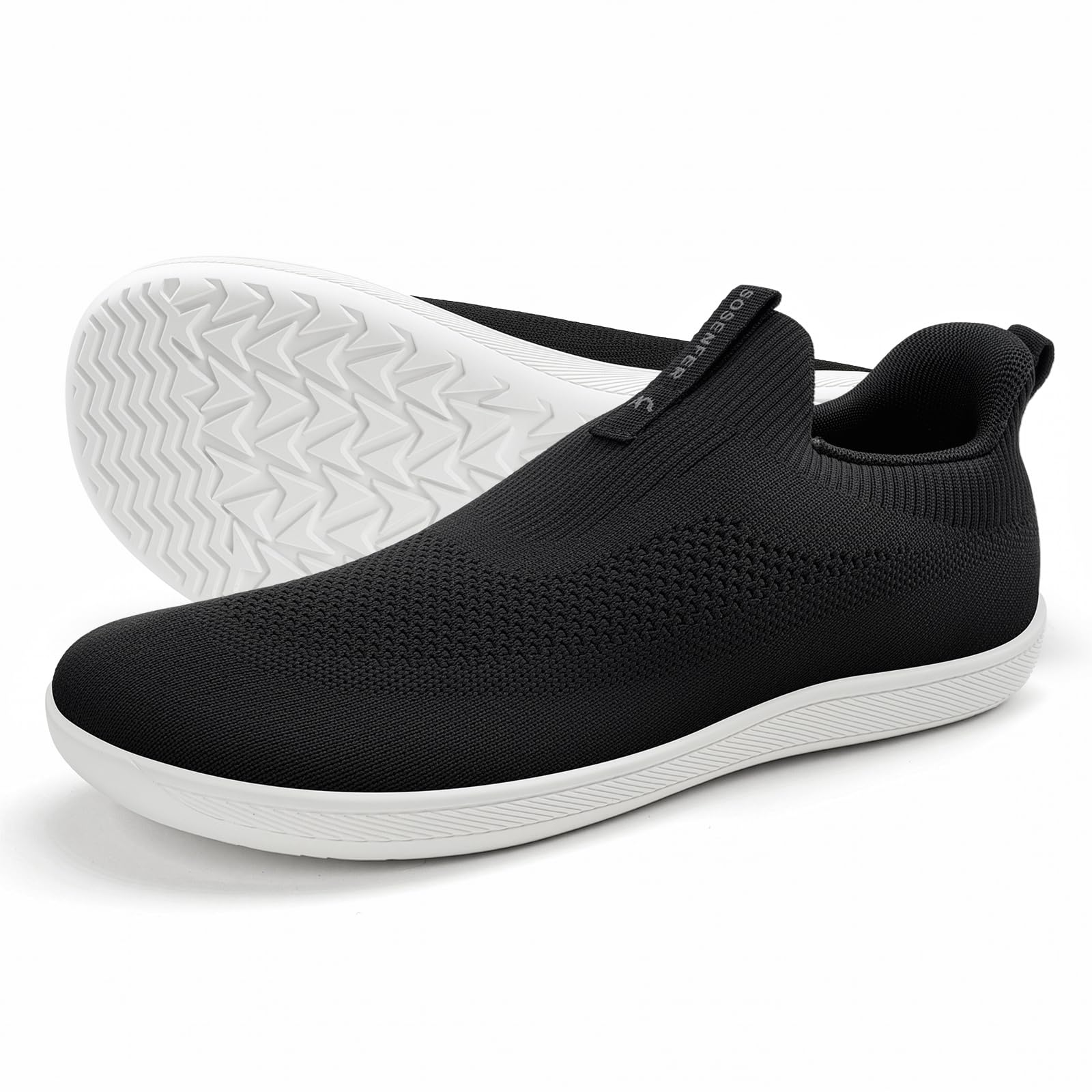 Sosenfer Barefoot Shoes Men - Wide Toe Box Minimalist Sneakers, Hands Free Slip On Zero Drop Cross Trainer, Premium Suede Leather, Non-Slip Lightweight Trail Running Walking Gym
