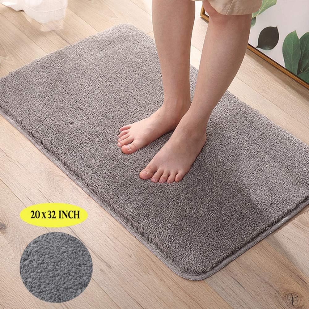Marvellous Indoor Doormat Front Door Mat, Non-Slip Rubber Backing Absorbent Mud and Snow Mat, Dirt Trapper Floor doormats, Entrance Door Rug Shoes Mats Machine Washable Carpet (20'' x 31.5'' Grey)