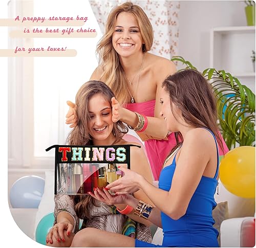 Miniatura 8 de Yowivon Bolsa de maquillaje transparente + aretes de aro Huggie