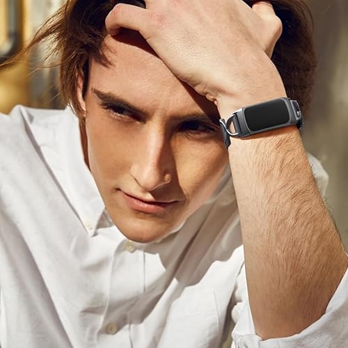 Miniatura 9 de JKD Correa de metal en forma de X compatible con Fitbit Charge 6Charge 5 bandas para mujeres y hombres, correa de malla de acero inoxidable suave,