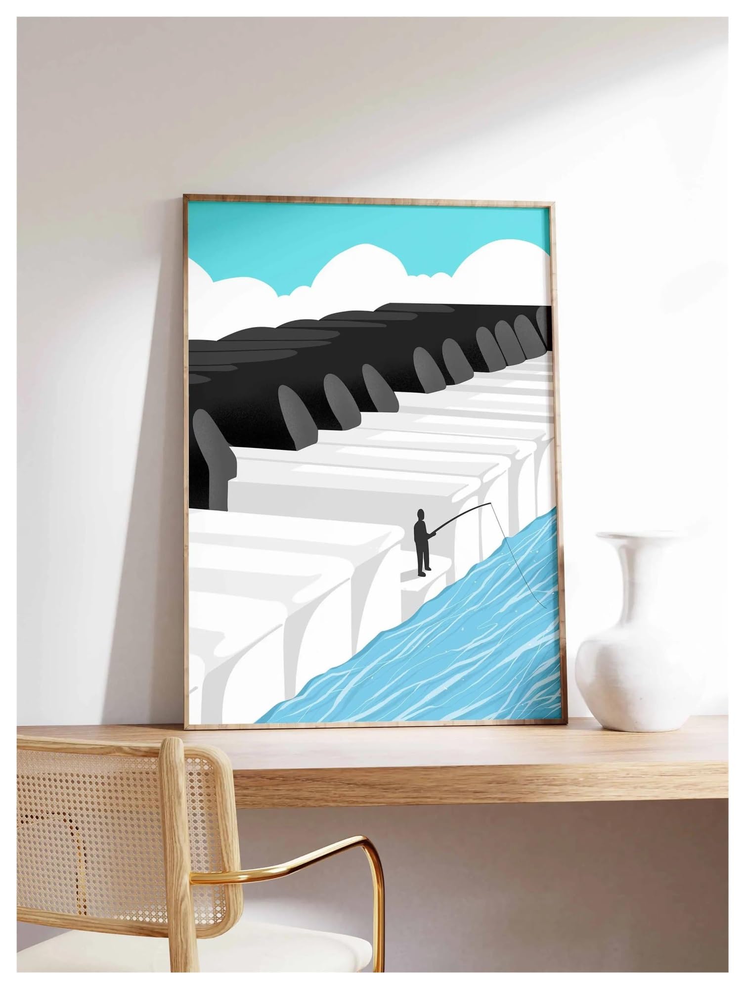 Toile piano noir et blanc pour salon de musicien et studio de musique