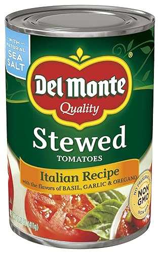 Del Monte Tomates guisados con albahaca, ajo y orégano, 14.5 onzas