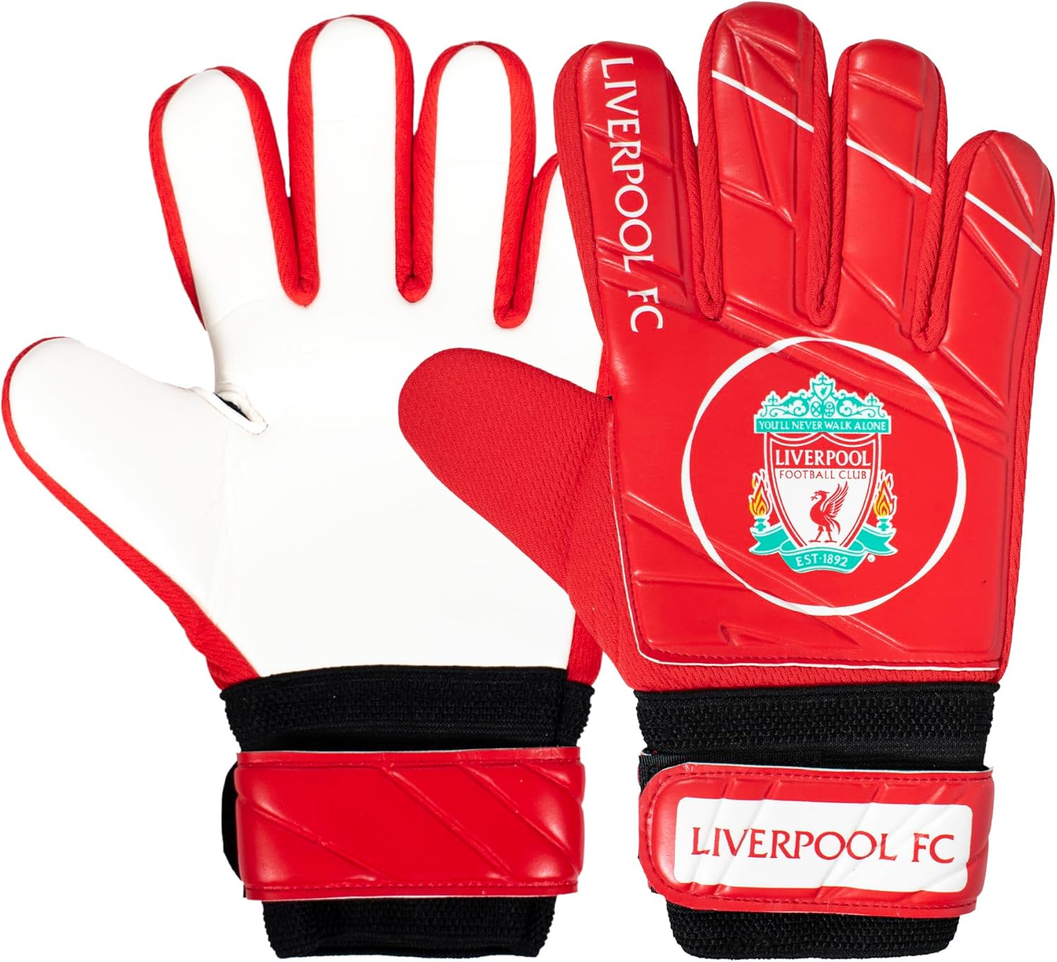 Liverpool FC Official Soccer Gift Youths Goalkeeper Goalie Gloves Red White
